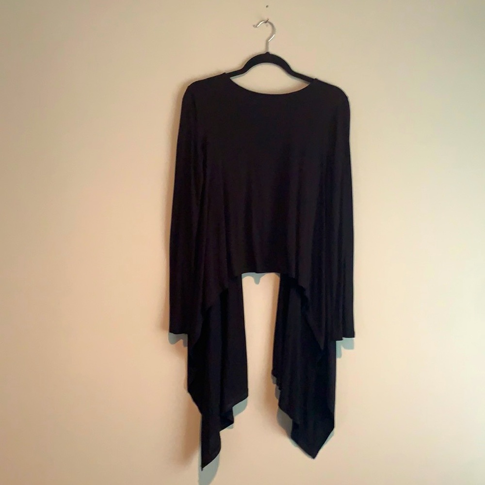 BCBG jersey top with cropped back